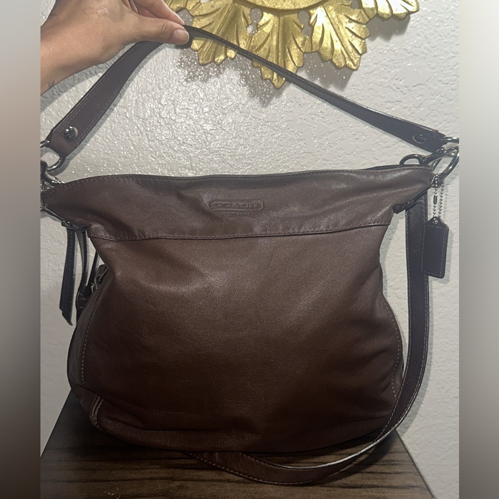 Coach Zoe Hobo Brown Shoulder Handbag